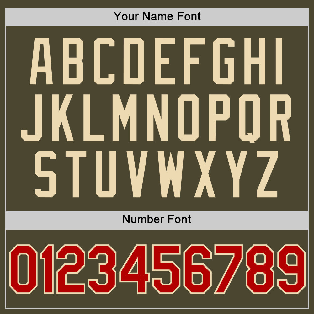 Custom Olive Red-Cream Authentic Throwback Salute To Service Baseball Jersey - Sky-Custom