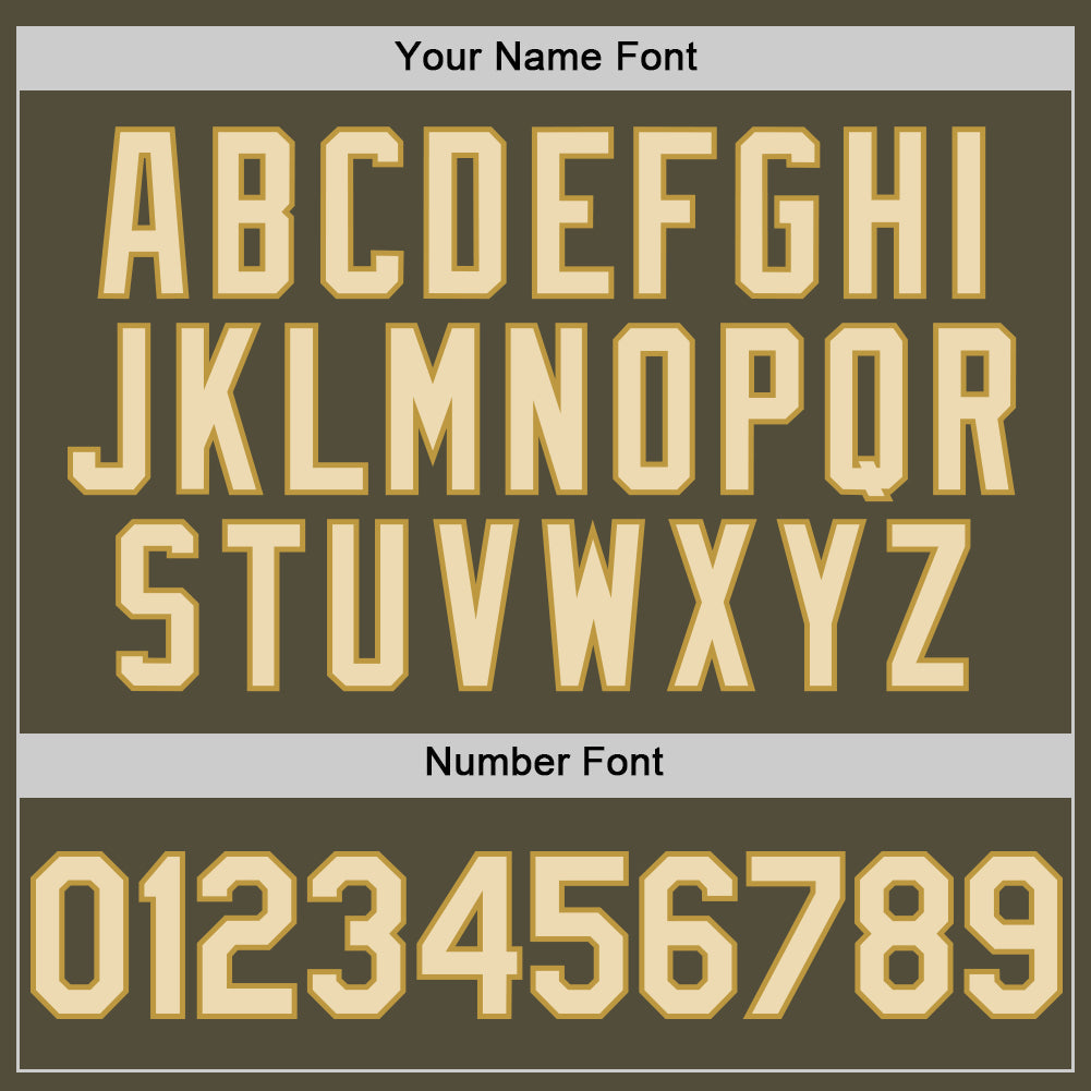 Custom Olive Cream-Old Gold Mesh Authentic Throwback Salute To Service Baseball Jersey - Sky-Custom