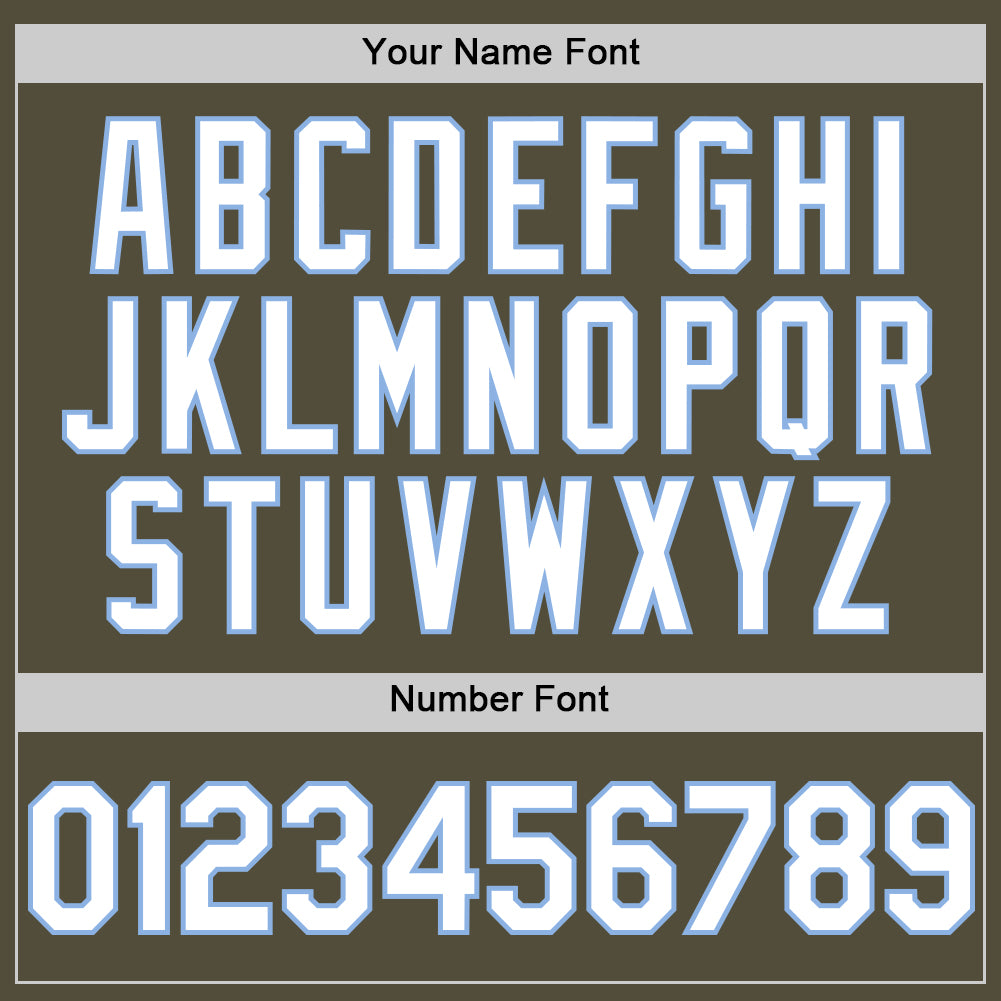 Custom Olive White-Light Blue Mesh Authentic Throwback Salute To Service Baseball Jersey - Sky-Custom