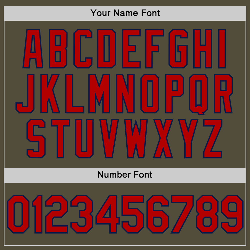 Custom Olive Red-Navy Mesh Authentic Throwback Salute To Service Baseball Jersey - Sky-Custom