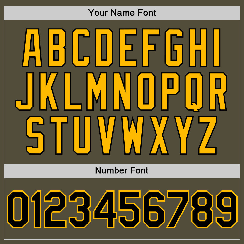 Custom Olive Black-Gold Mesh Authentic Throwback Salute To Service Baseball Jersey - Sky-Custom