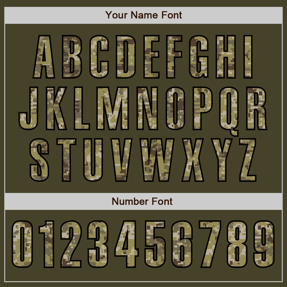 Custom Olive Camo Black-Cream Authentic Salute To Service Baseball Jersey - Sky-Custom