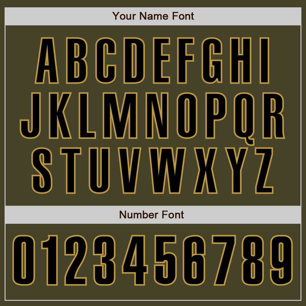 Custom Olive Black-Old Gold Authentic Salute To Service Baseball Jersey - Sky-Custom