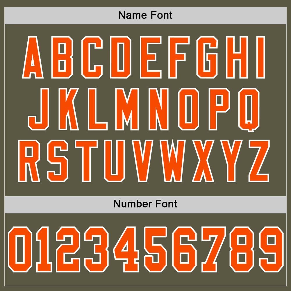 Custom Olive Orange-White Mesh Authentic Throwback Salute To Service Football Jersey - Sky-Custom