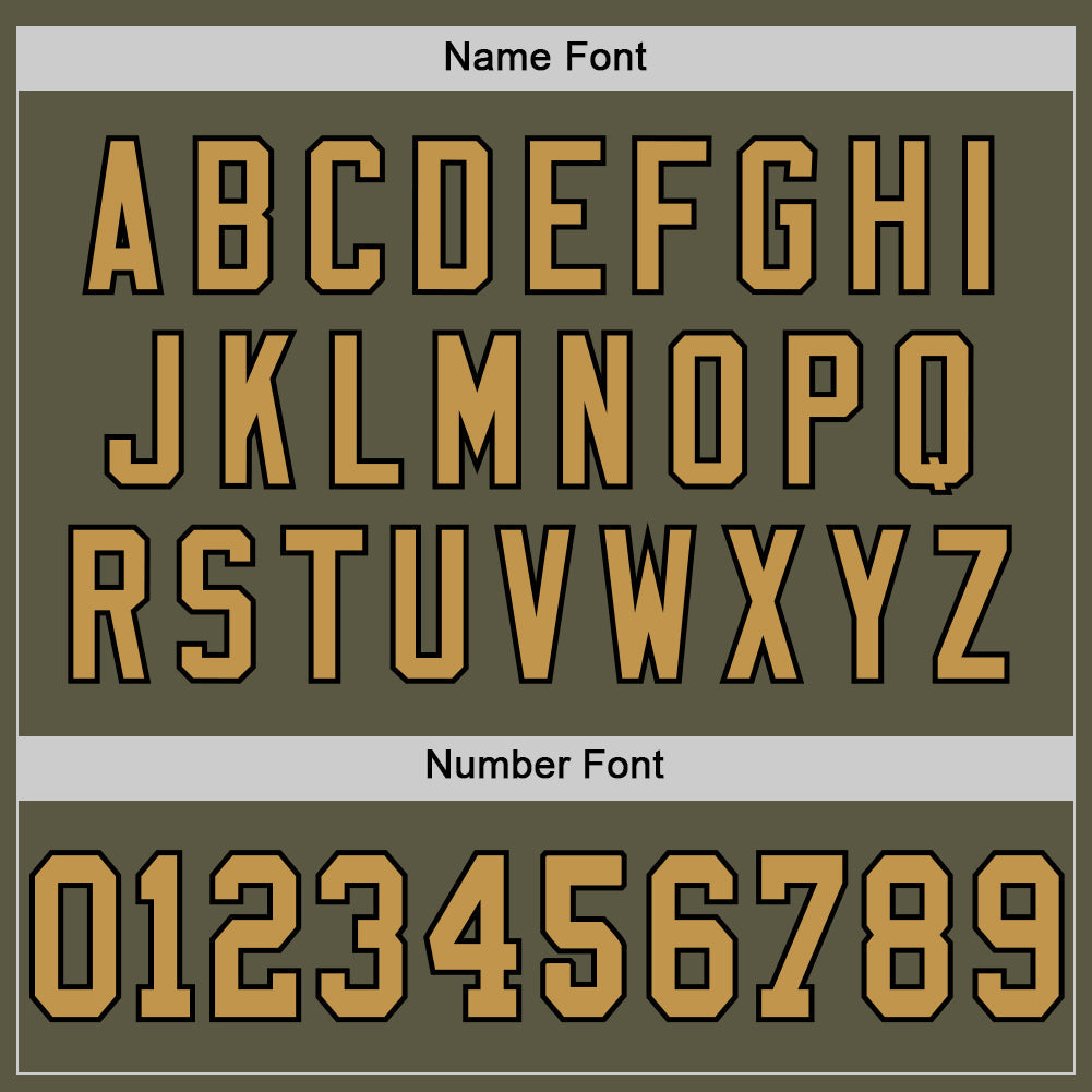 Custom Olive Old Gold-Black Mesh Authentic Throwback Salute To Service Football Jersey - Sky-Custom