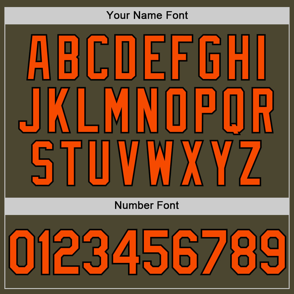 Custom Olive Orange-Black Authentic Throwback Salute To Service Baseball Jersey - Sky-Custom