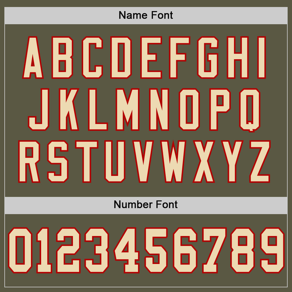 Custom Olive Cream-Red Mesh Authentic Salute To Service Football Jersey - Sky-Custom