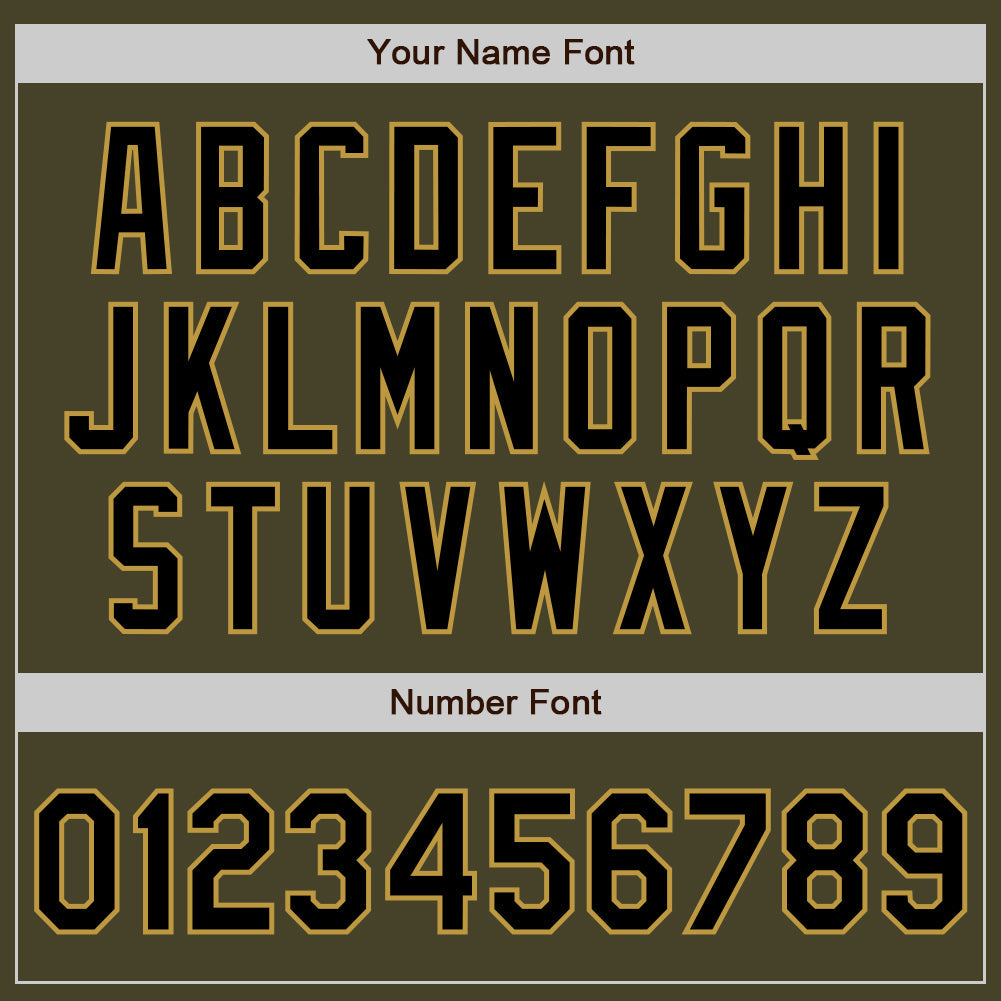 Custom Olive Black-Old Gold Authentic Salute To Service Baseball Jersey - Sky-Custom