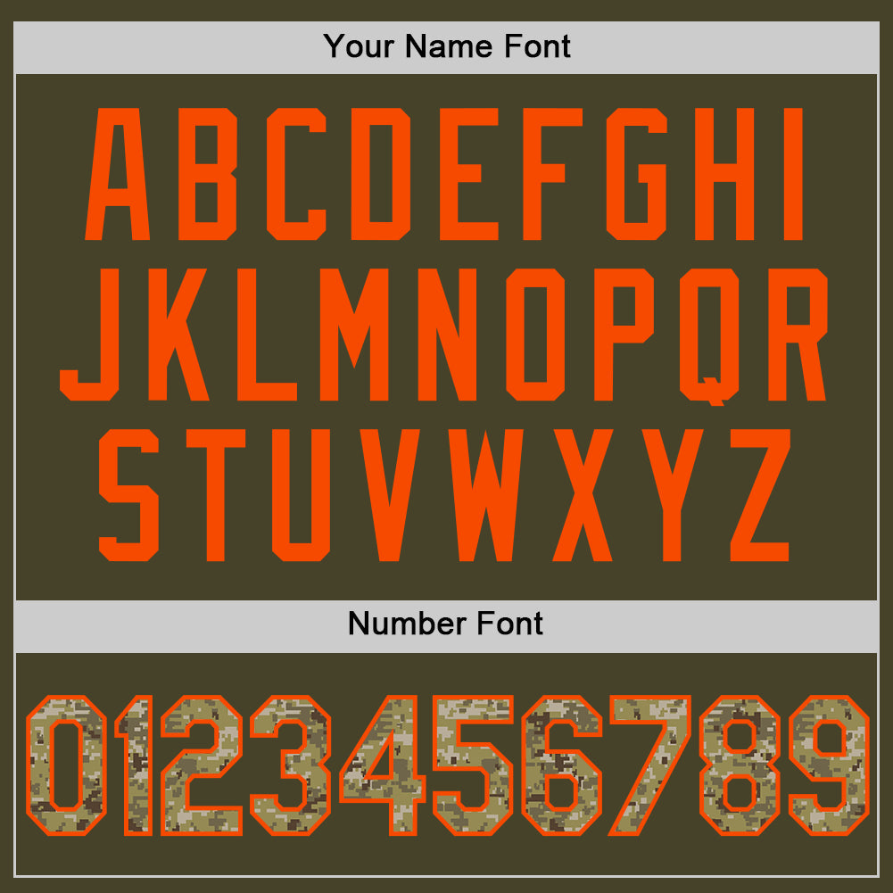 Custom Olive Camo Orange-Black Authentic Throwback Salute To Service Basketball Jersey - Sky-Custom