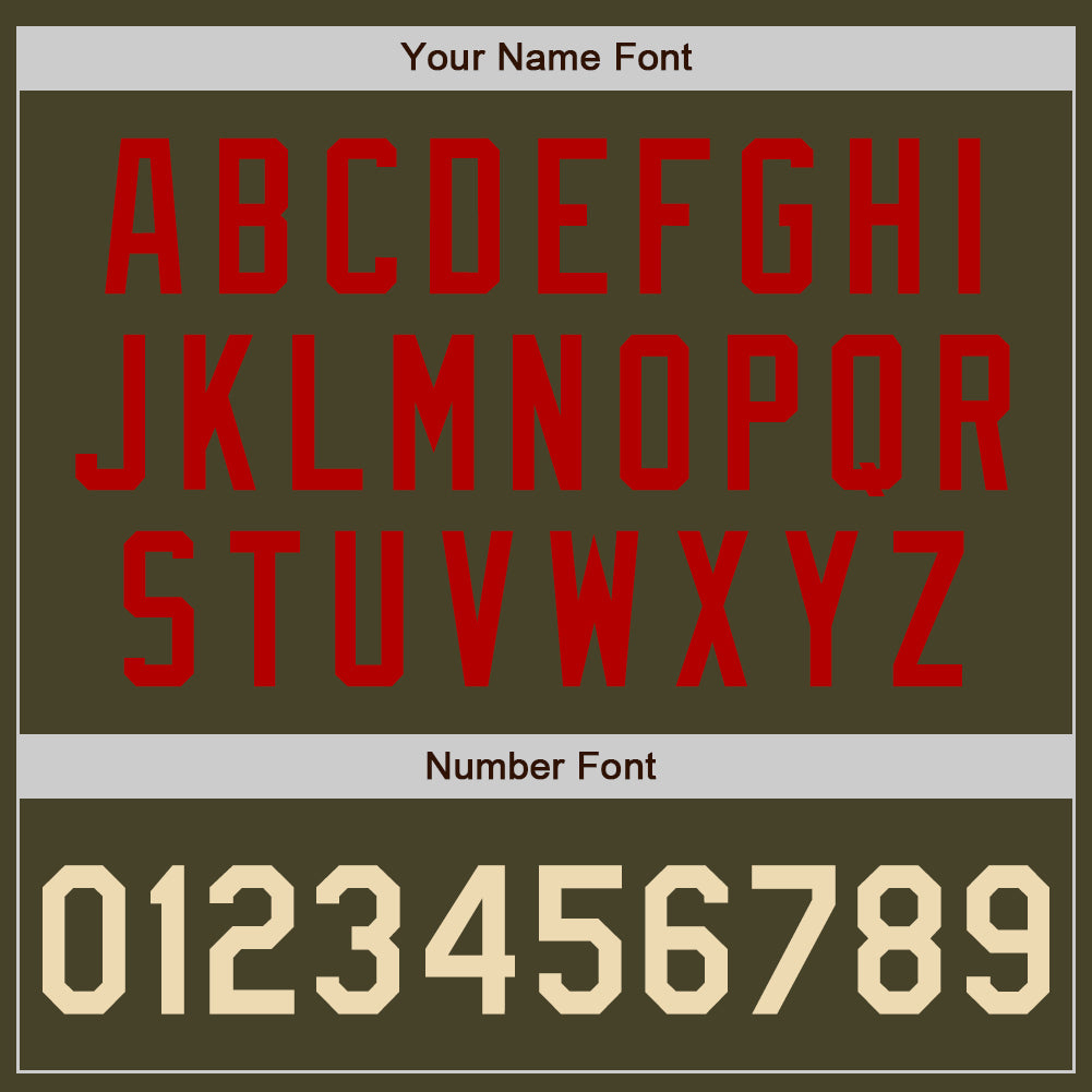 Custom Olive Cream-Red Authentic Salute To Service Baseball Jersey - Sky-Custom