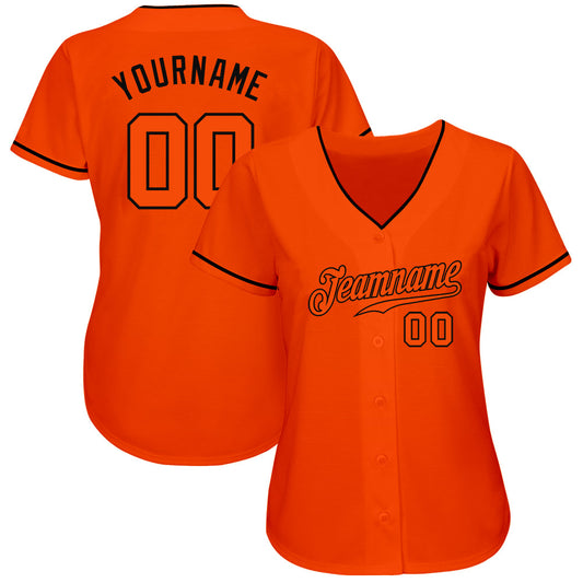 Custom Orange Orange-Black Authentic Baseball Jersey - Sky-Custom