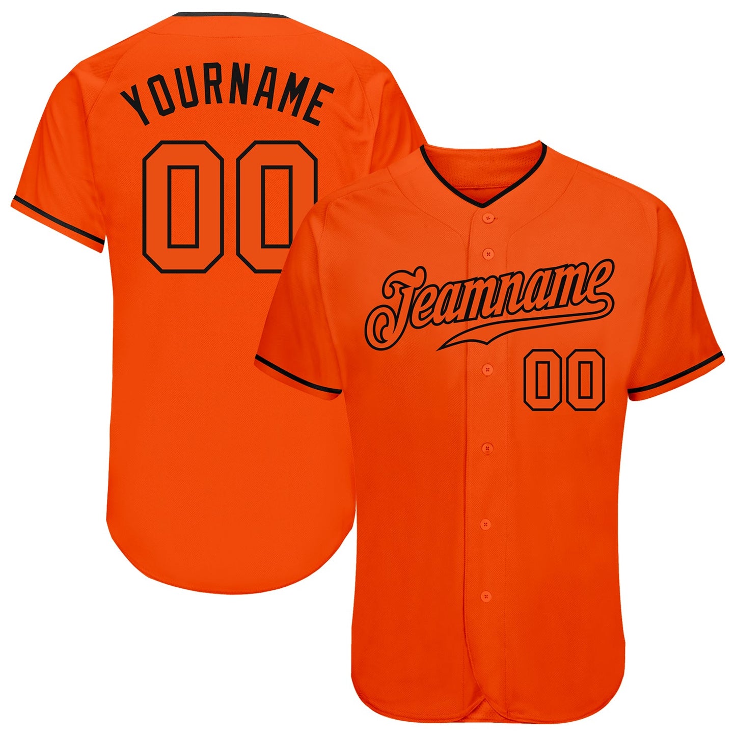 Custom Orange Orange-Black Authentic Baseball Jersey - Sky-Custom