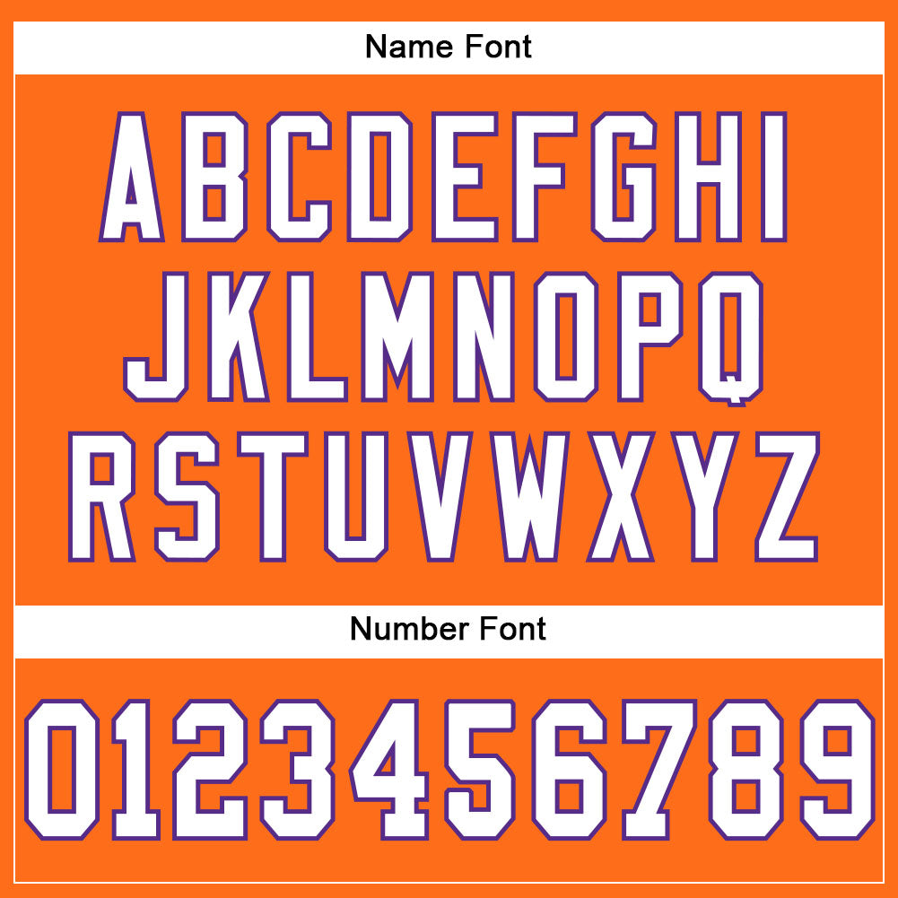 Custom Orange White-Purple Mesh Authentic Football Jersey - Sky-Custom