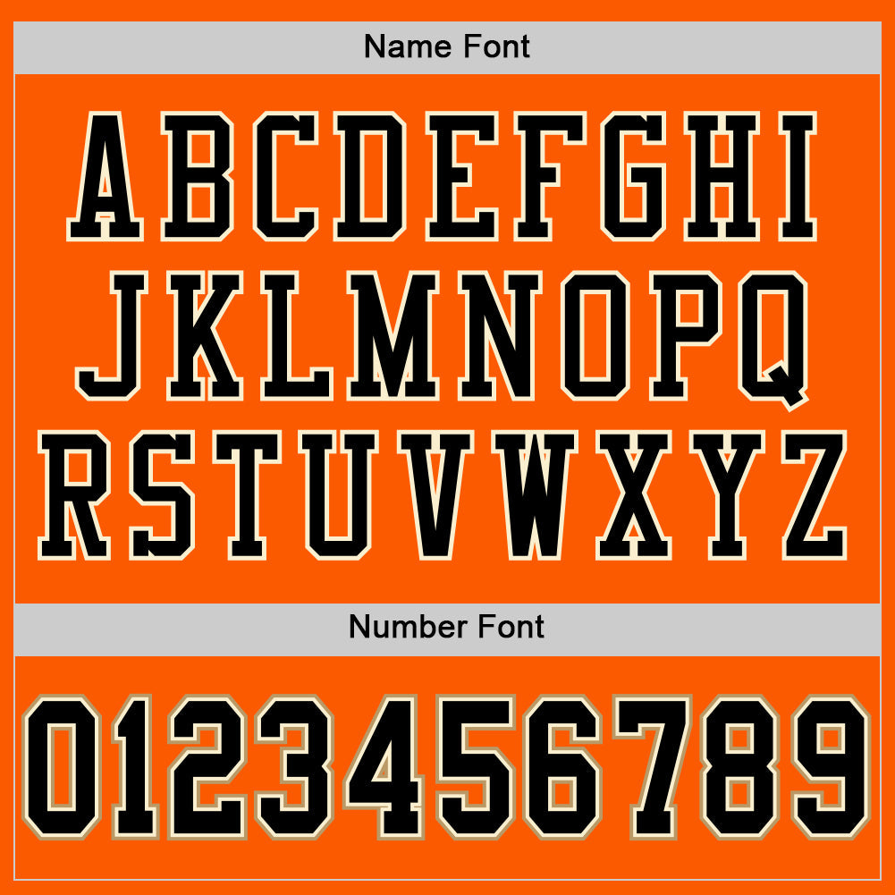 Custom Orange Black-Old Gold Mesh Authentic Throwback Football Jersey - Sky-Custom