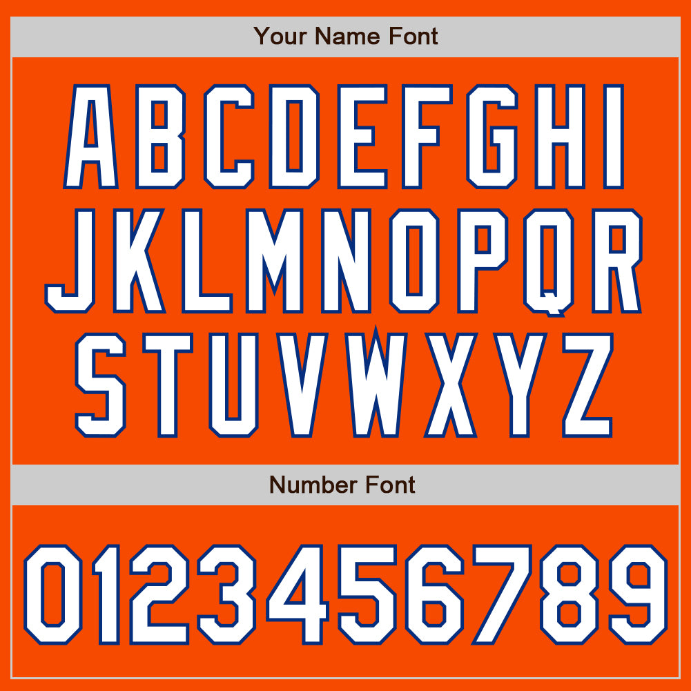 Custom Orange White-Royal Authentic Baseball Jersey - Sky-Custom