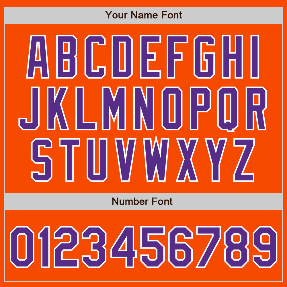 Custom Orange Purple-White Authentic Baseball Jersey - Sky-Custom