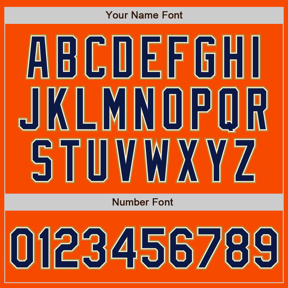 Custom Orange Navy Cream-Old Gold Authentic Baseball Jersey - Sky-Custom