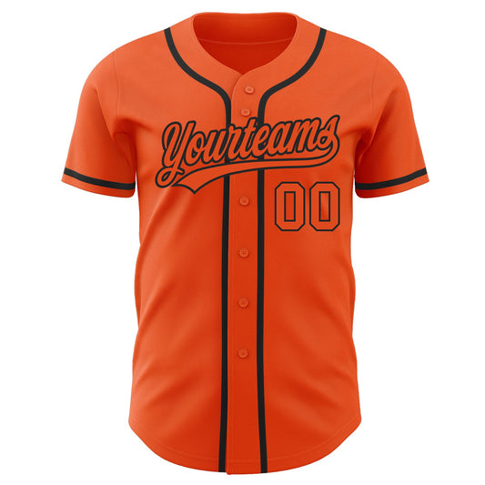 Custom Orange Orange-Black Authentic Baseball Jersey - Sky-Custom