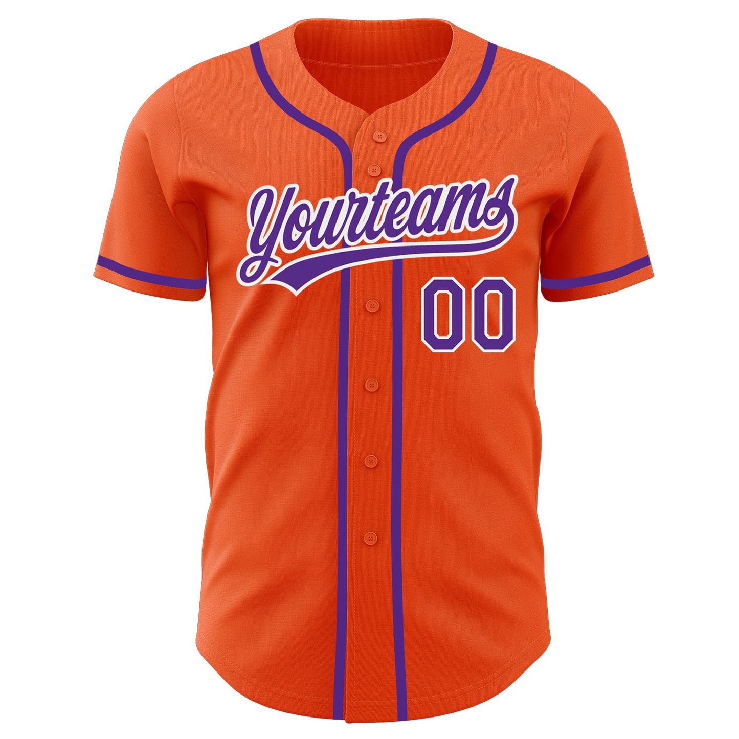 Custom Orange Purple-White Authentic Baseball Jersey - Sky-Custom