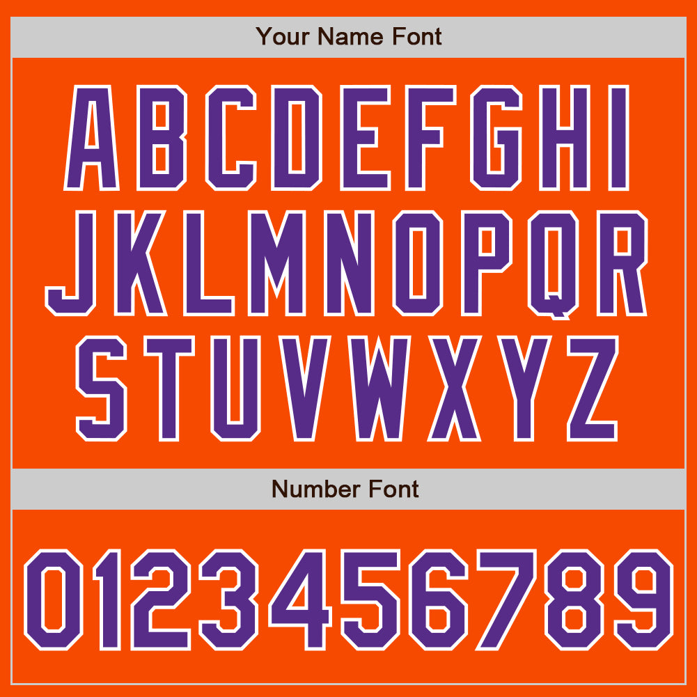 Custom Orange Purple-White Authentic Baseball Jersey - Sky-Custom
