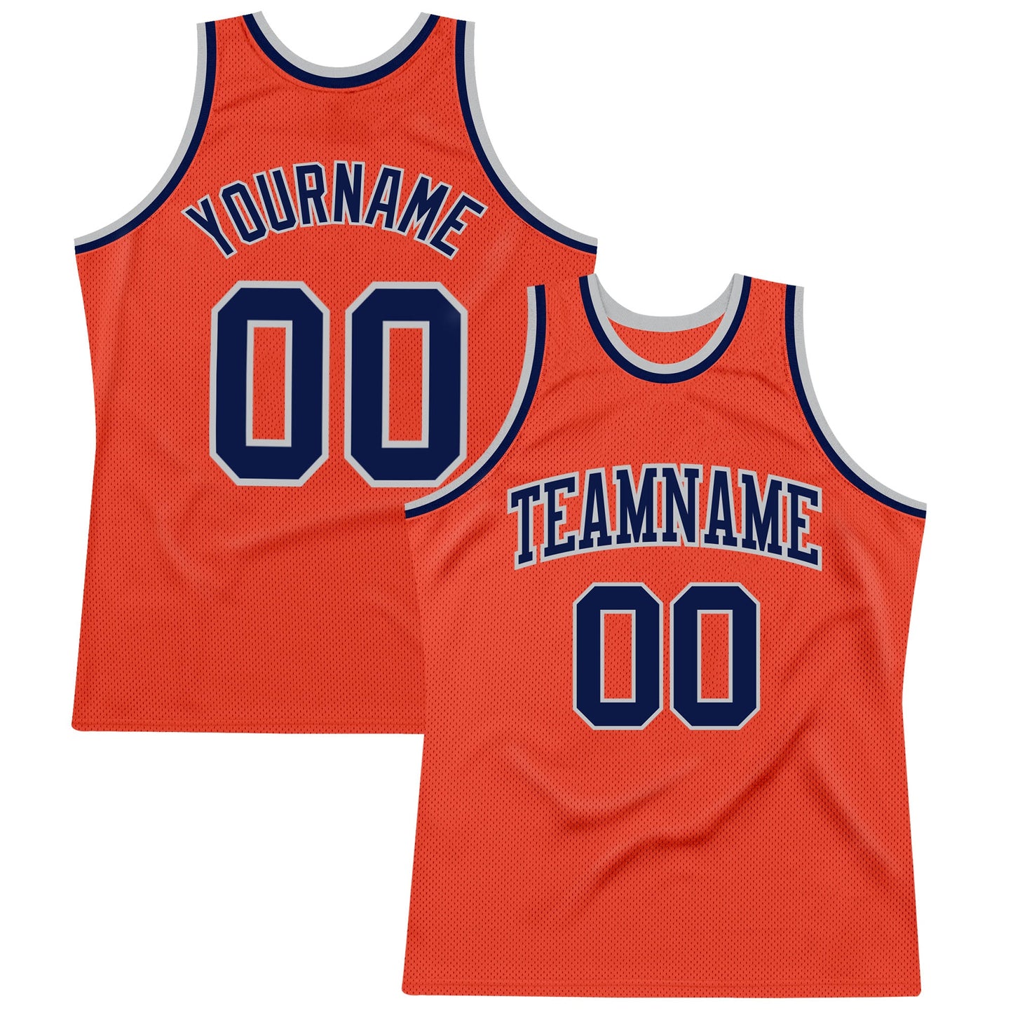 Custom Orange Navy-Gray Authentic Throwback Basketball Jersey - Sky-Custom