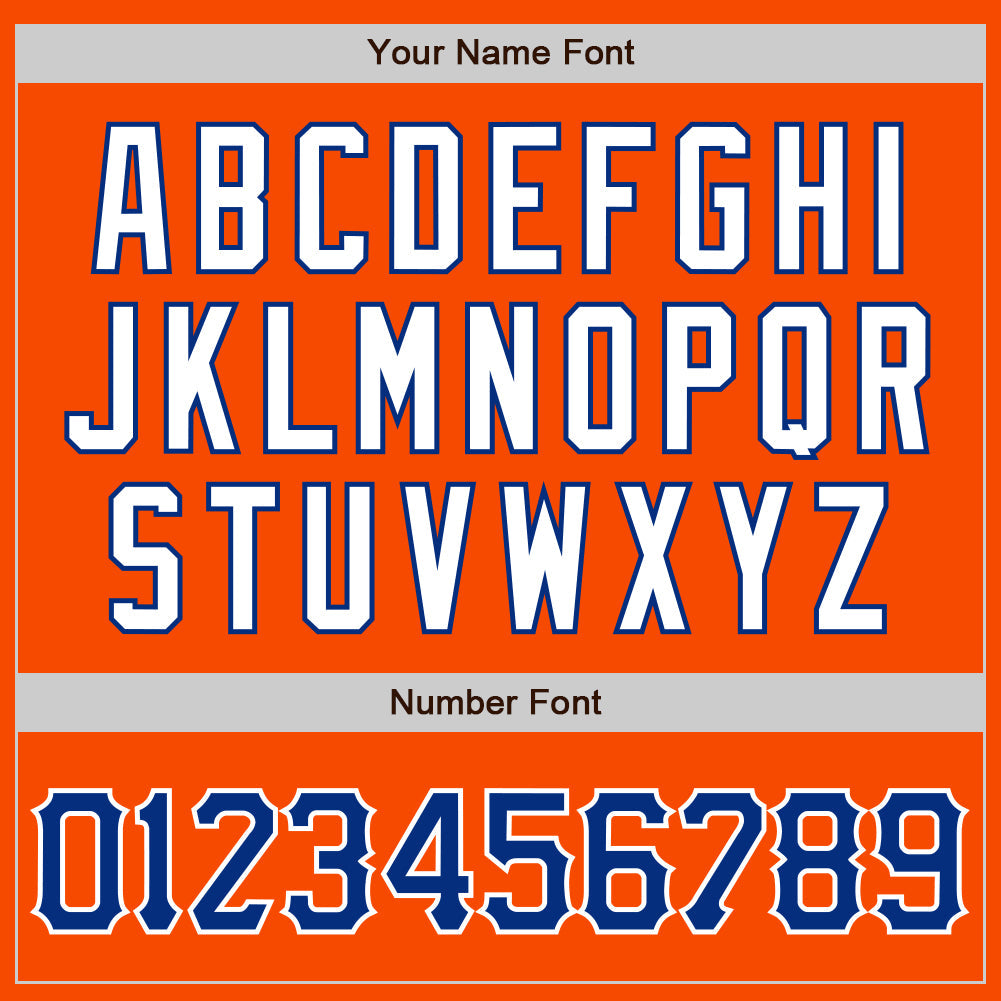 Custom Orange Royal-White Authentic Baseball Jersey - Sky-Custom