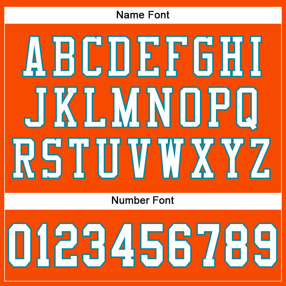 Custom Orange White-Teal Mesh Authentic Football Jersey - Sky-Custom