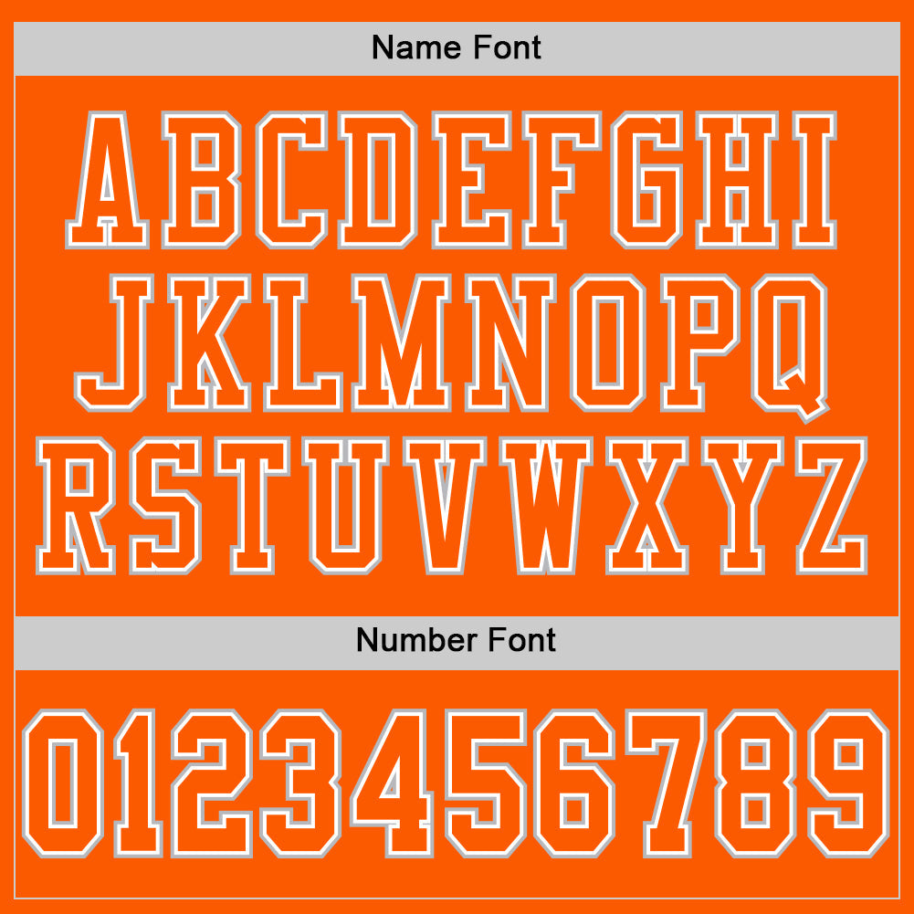 Custom Orange White-Gray Mesh Authentic Football Jersey - Sky-Custom