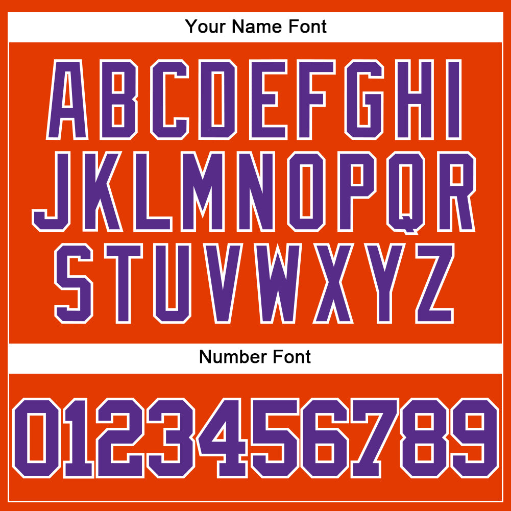 Custom Orange Purple-White Authentic Baseball Jersey - Sky-Custom