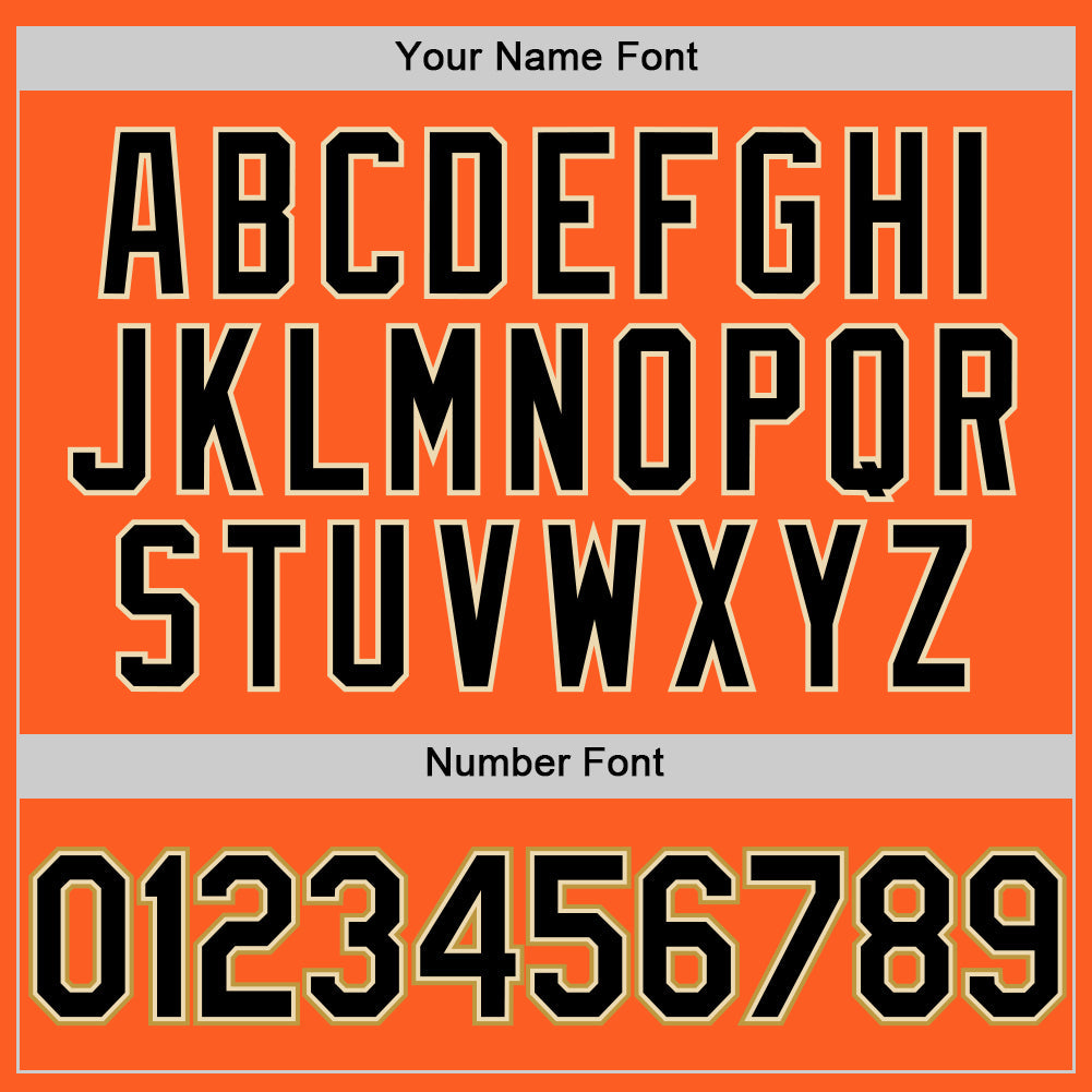 Custom Orange Black Cream-Old Gold Authentic Throwback Baseball Jersey - Sky-Custom