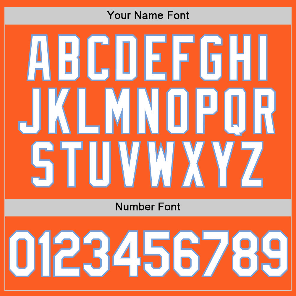 Custom Orange White-Light Blue Authentic Throwback Baseball Jersey - Sky-Custom