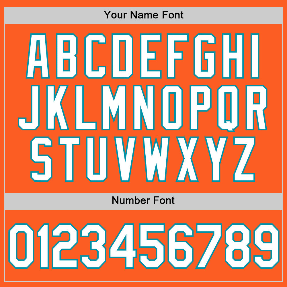 Custom Orange White-Teal Authentic Throwback Baseball Jersey - Sky-Custom