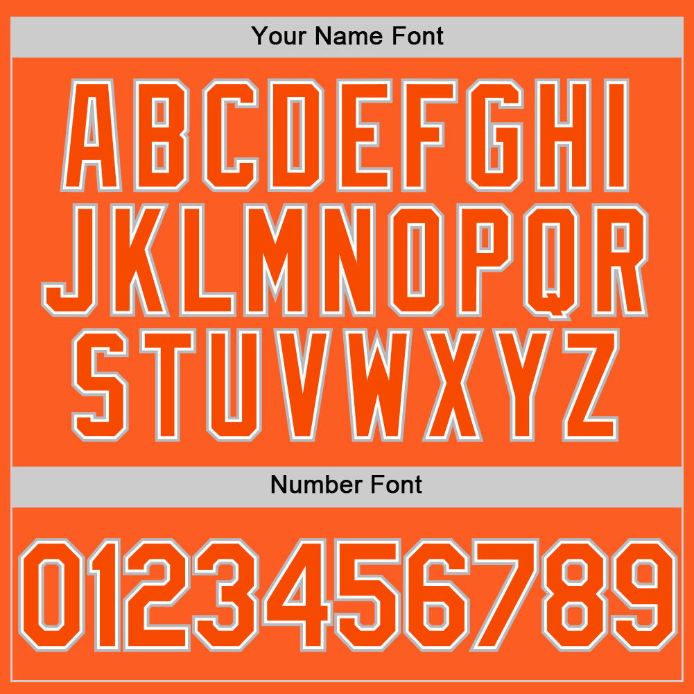 Custom Orange Gray-White Authentic Throwback Baseball Jersey - Sky-Custom