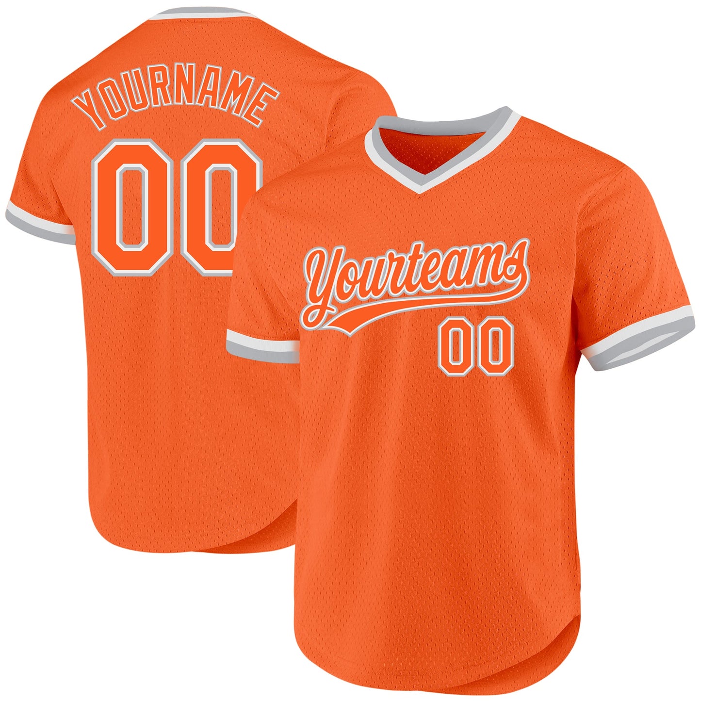 Custom Orange Gray-White Authentic Throwback Baseball Jersey - Sky-Custom