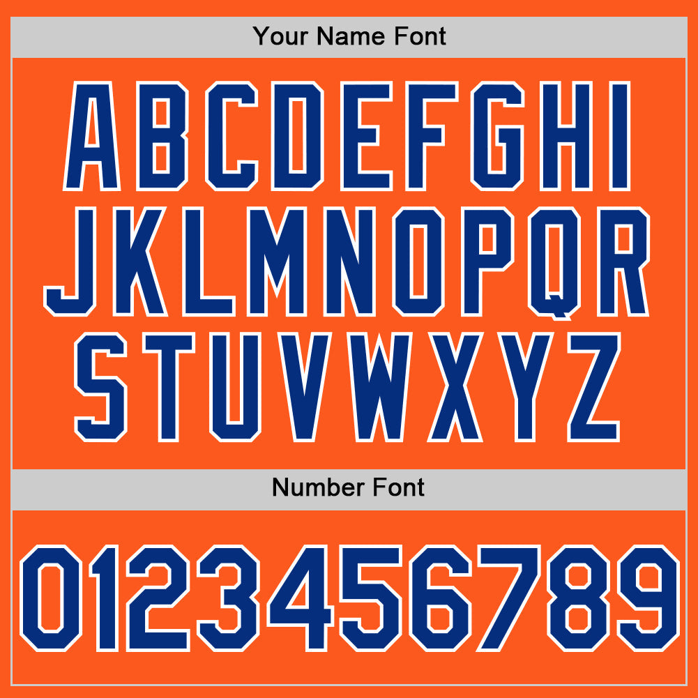 Custom Orange Royal-White Mesh Authentic Throwback Baseball Jersey - Sky-Custom