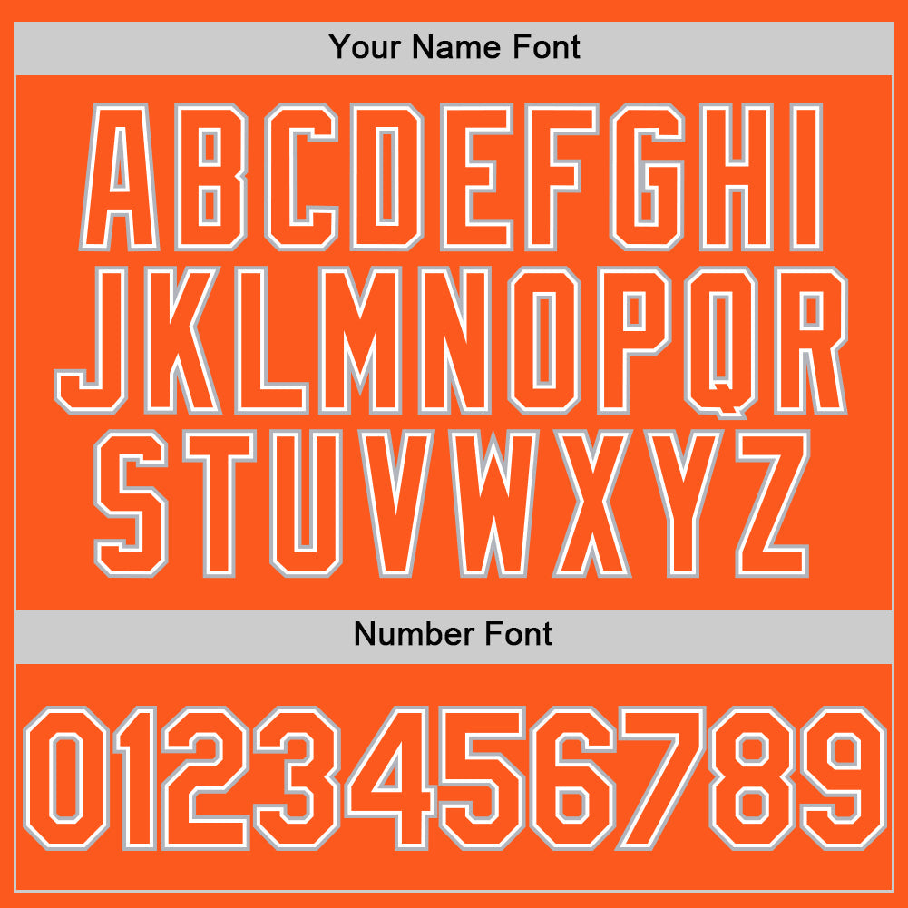 Custom Orange White-Gray Mesh Authentic Throwback Baseball Jersey - Sky-Custom