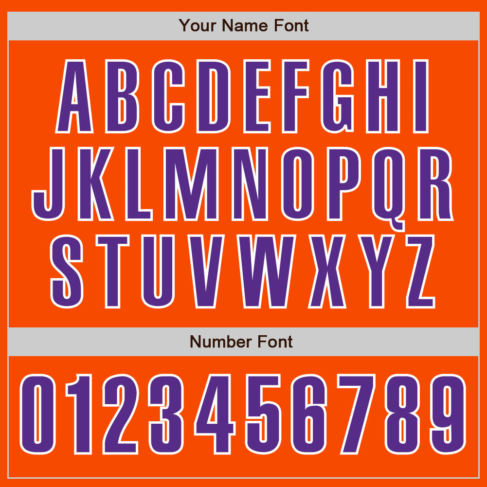 Custom Orange Purple-White Authentic Baseball Jersey - Sky-Custom