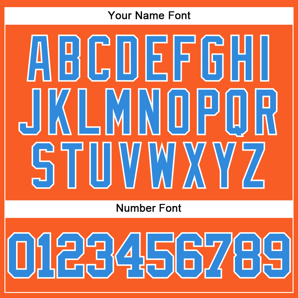 Custom Orange Electric Blue-White Mesh Authentic Throwback Baseball Jersey - Sky-Custom