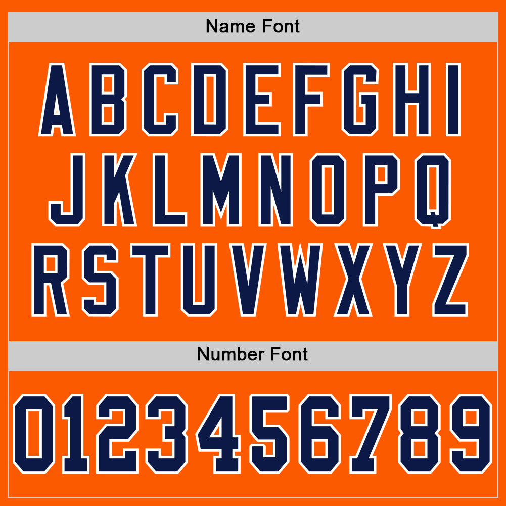 Custom Orange Navy-White Mesh Authentic Throwback Football Jersey - Sky-Custom