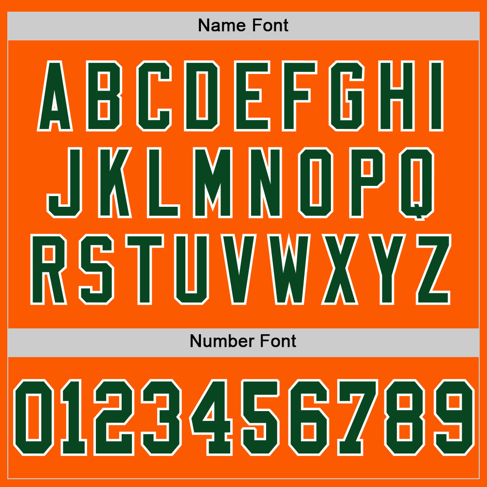 Custom Orange Green-White Mesh Authentic Throwback Football Jersey - Sky-Custom