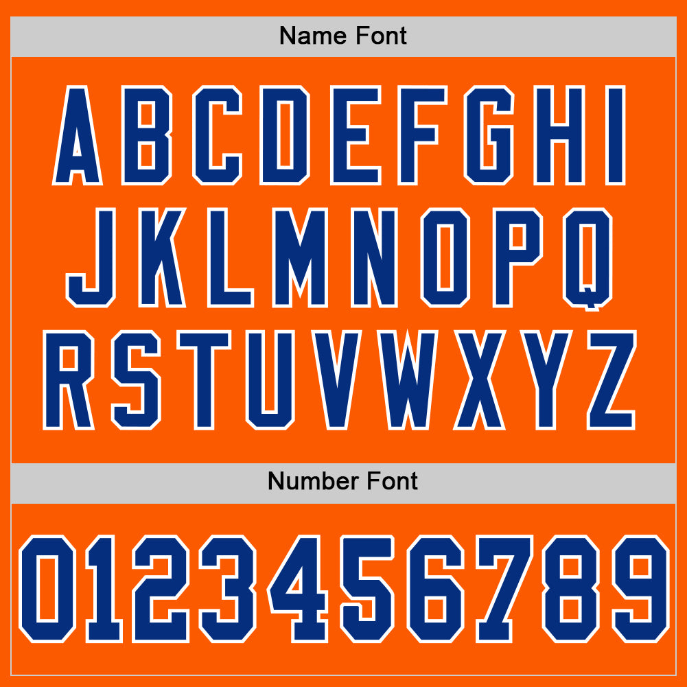 Custom Orange Royal-White Mesh Authentic Throwback Football Jersey - Sky-Custom