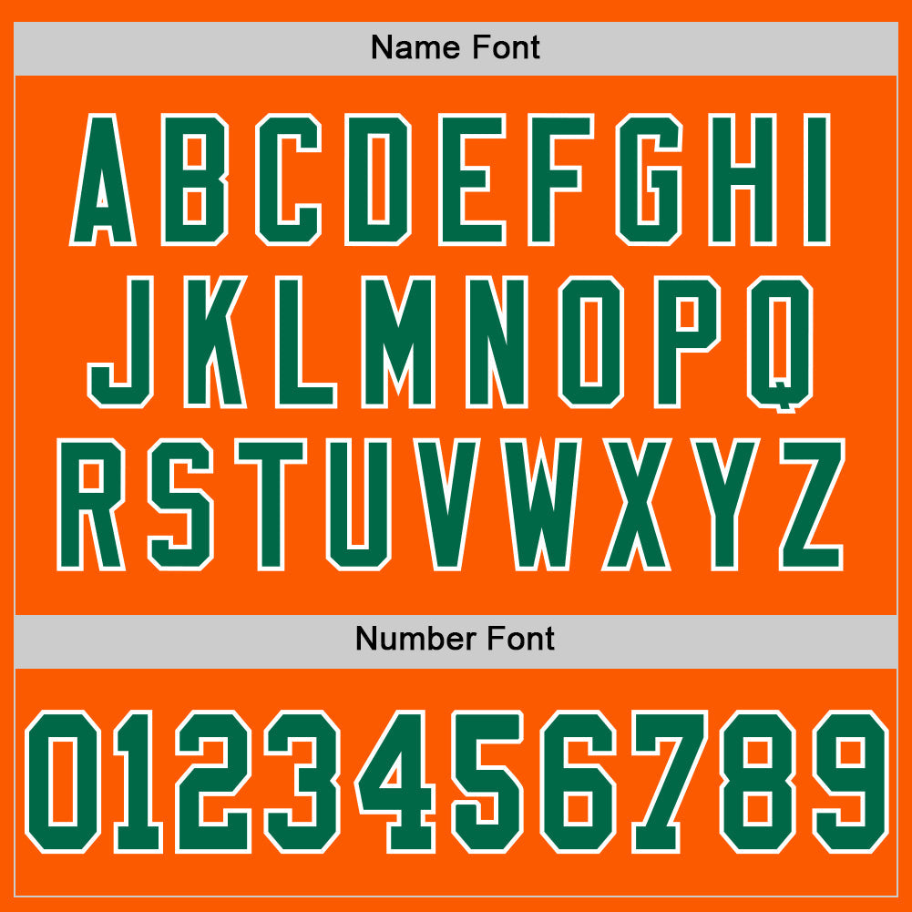 Custom Orange Kelly Green-White Mesh Authentic Throwback Football Jersey - Sky-Custom