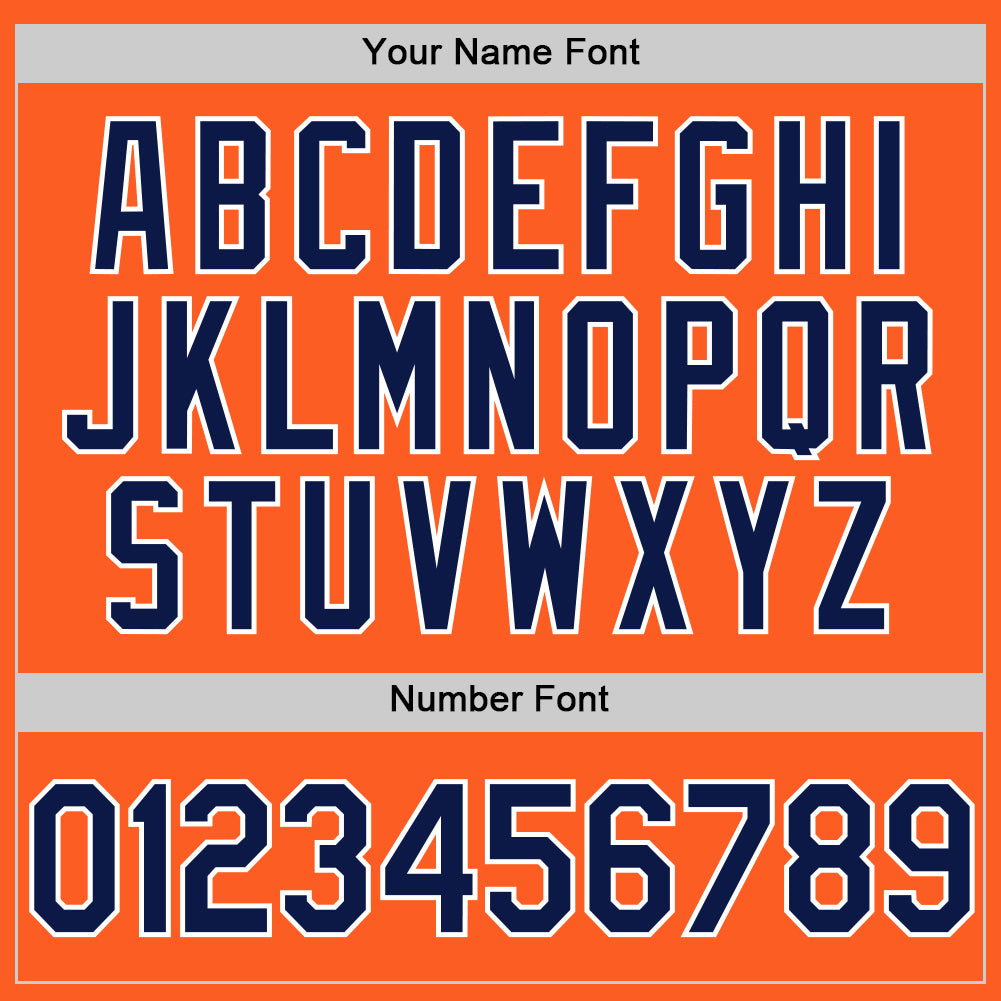 Custom Orange Navy-White Authentic Throwback Baseball Jersey - Sky-Custom