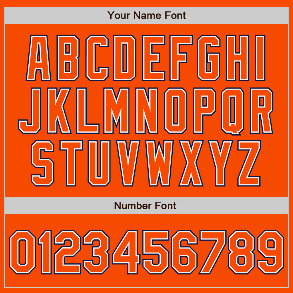 Custom Orange White-Navy Authentic Baseball Jersey - Sky-Custom