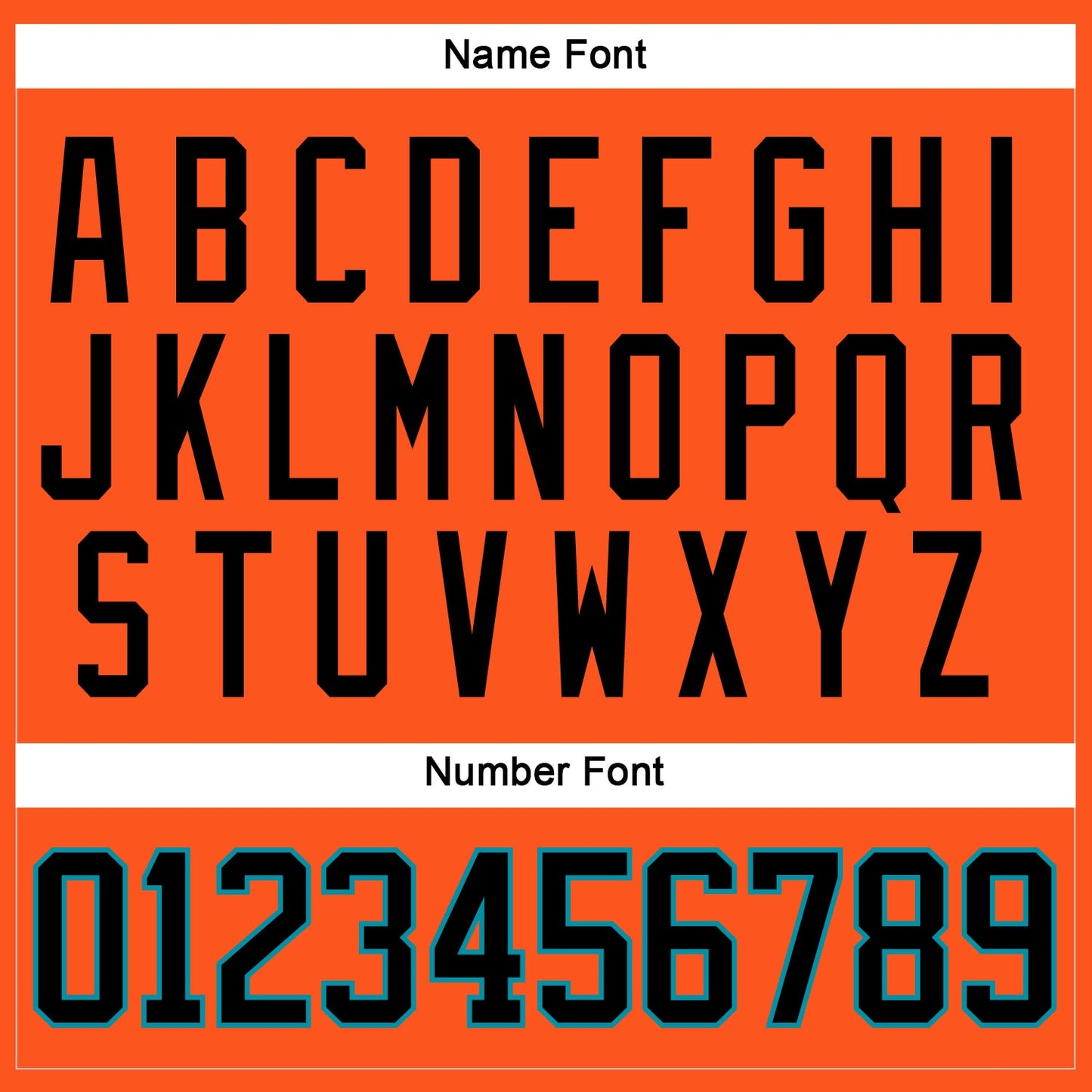 Custom Orange Black-Teal Hockey Jersey - Sky-Custom