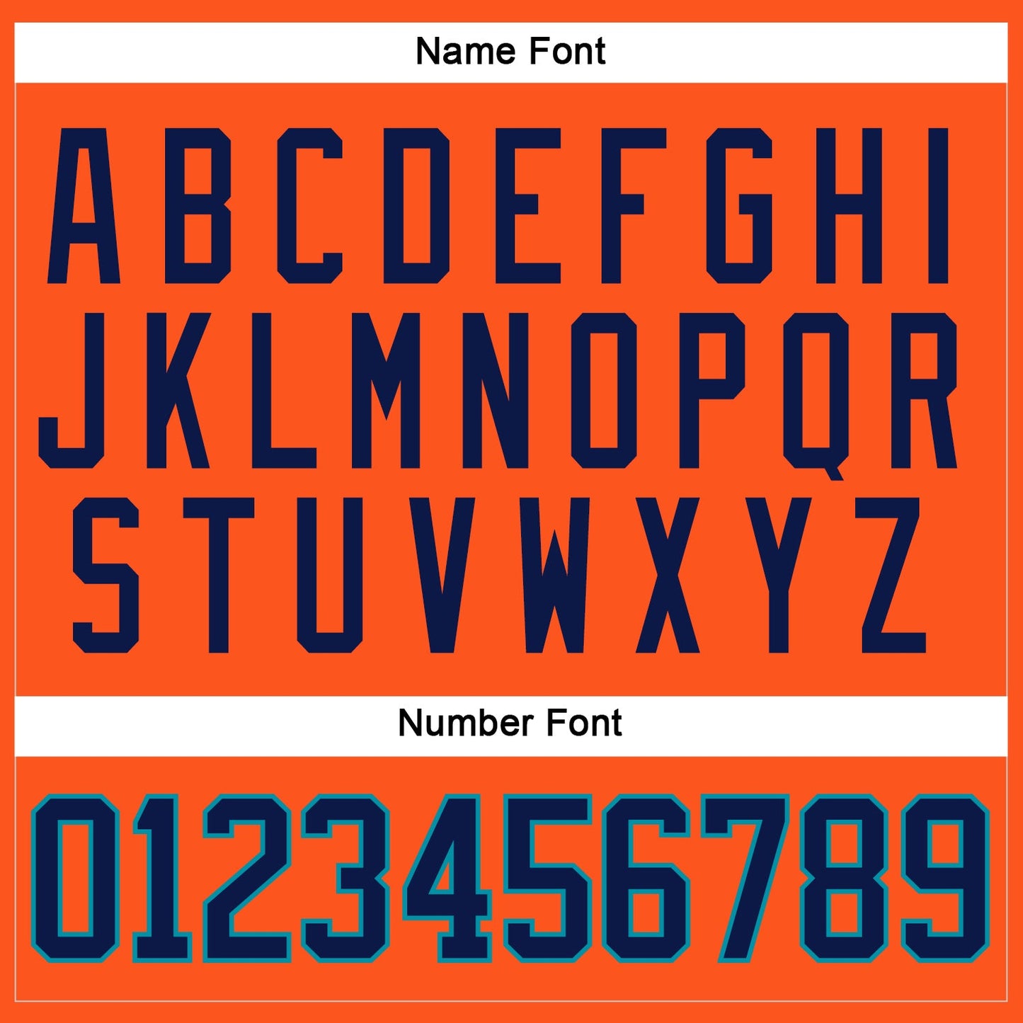 Custom Orange Navy-Teal Hockey Jersey - Sky-Custom