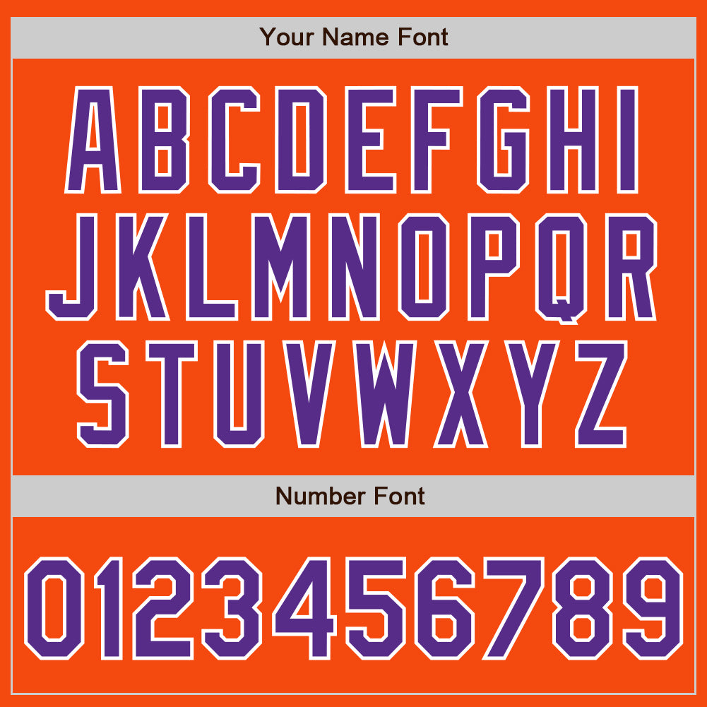 Custom Orange Purple-White Authentic Baseball Jersey - Sky-Custom