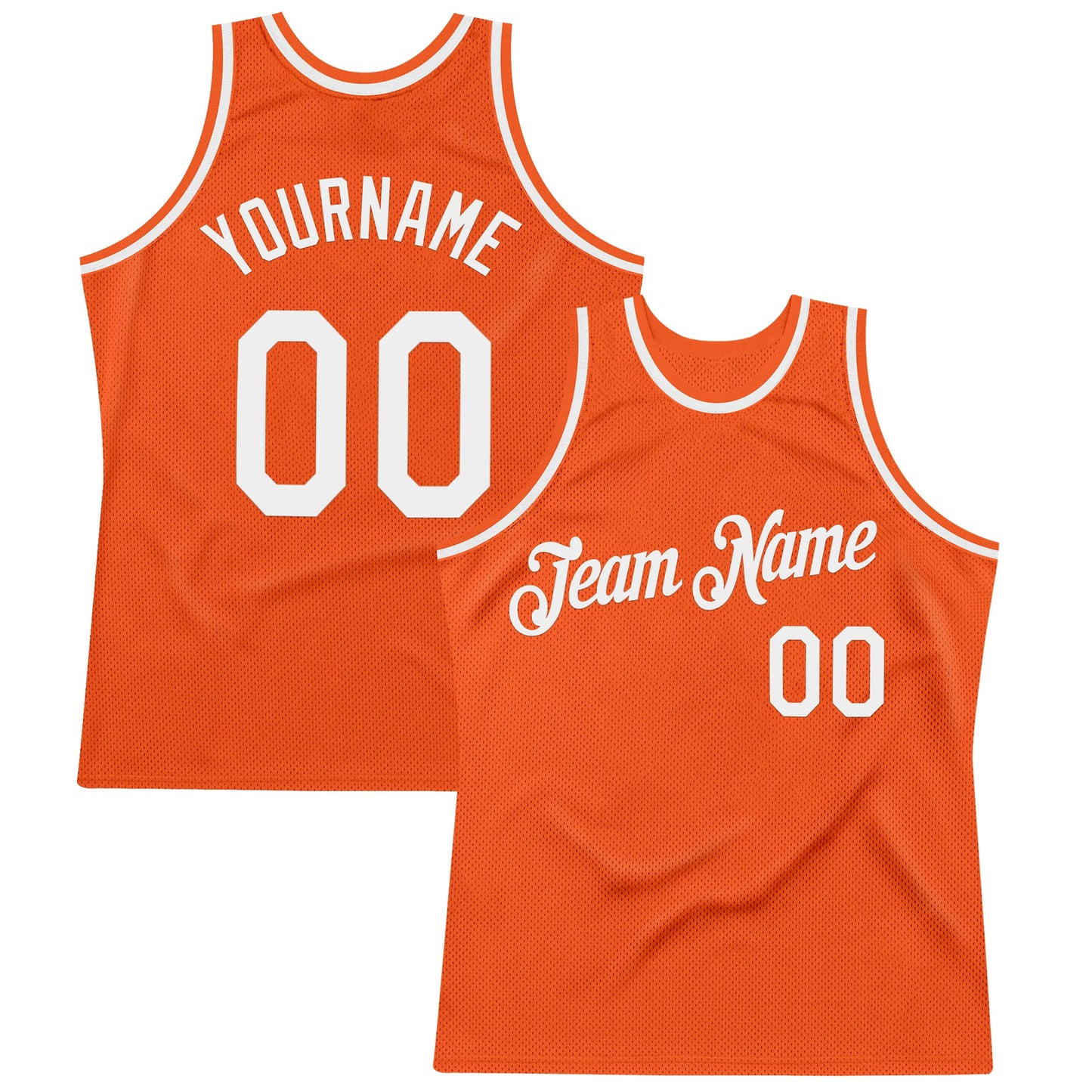 Custom Orange White Authentic Throwback Basketball Jersey - Sky-Custom