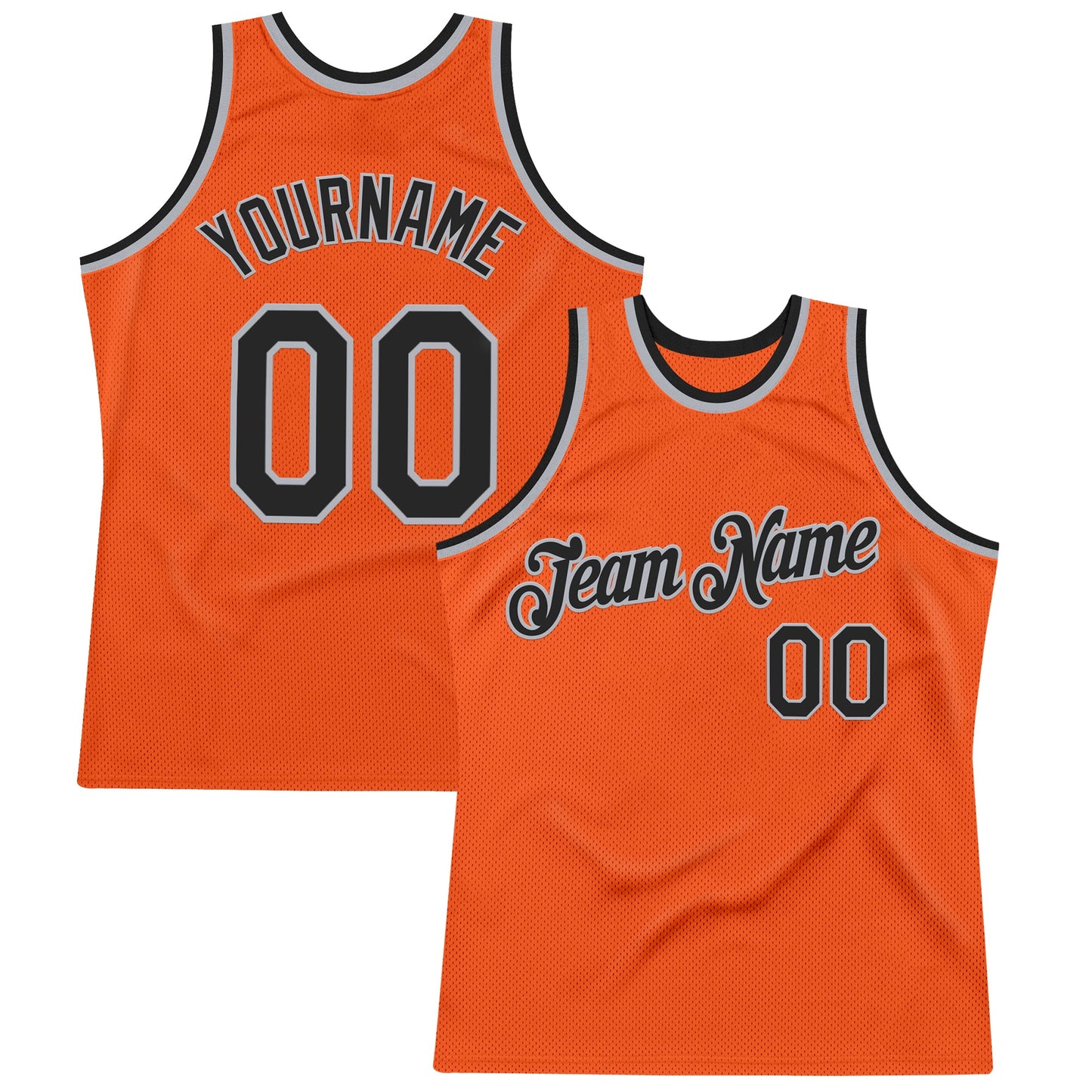 Custom Orange Black-Gray Authentic Throwback Basketball Jersey - Sky-Custom