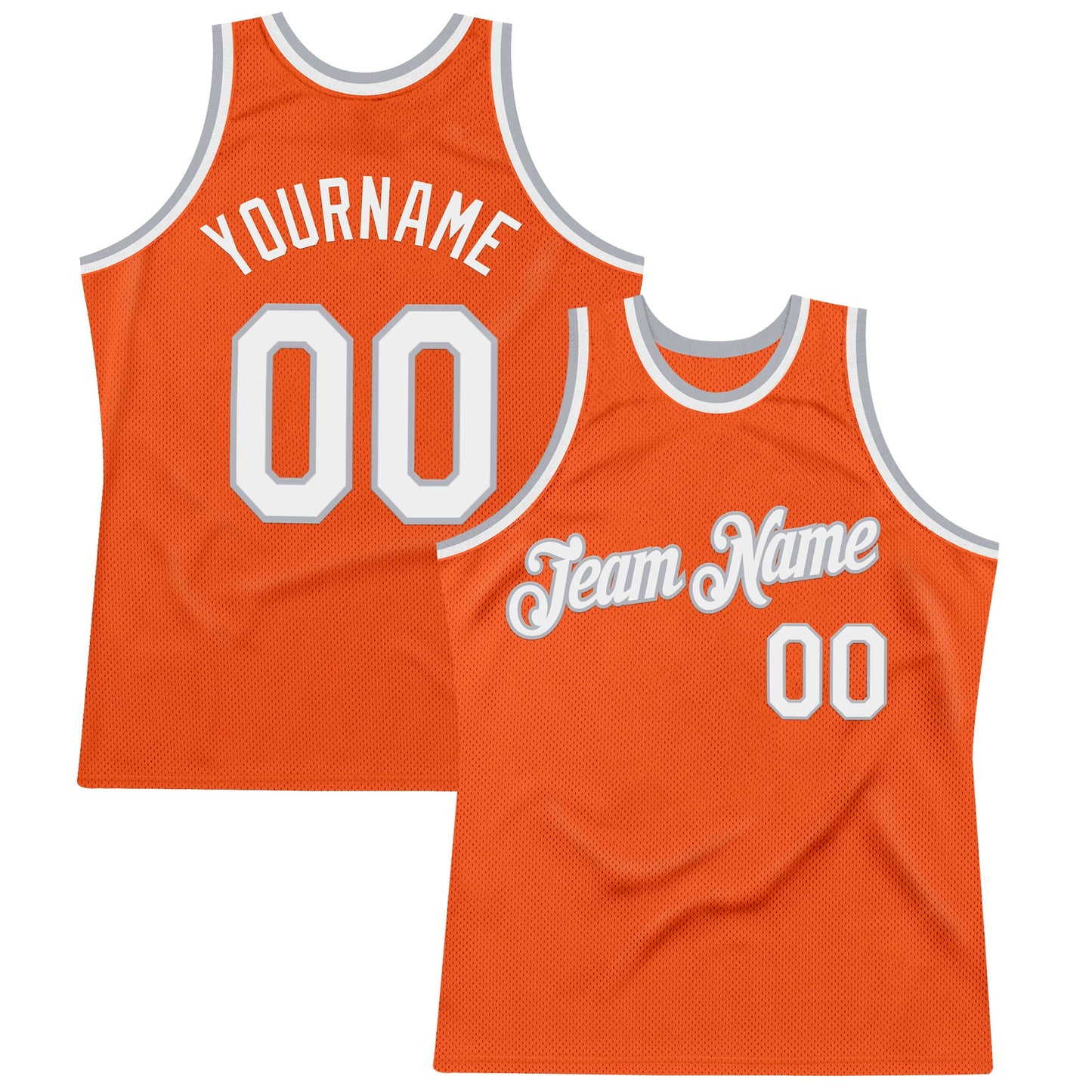 Custom Orange White-Gray Authentic Throwback Basketball Jersey - Sky-Custom